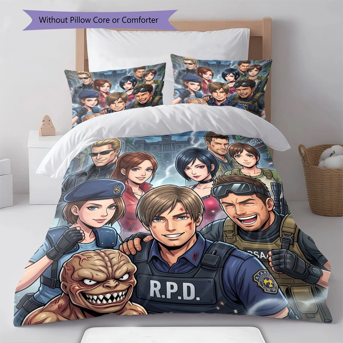 Фото Пододеяльник Resident Evil, мягкий и уютный, подарочный комплект постельного белья для детей, разные размеры -HE114 №1