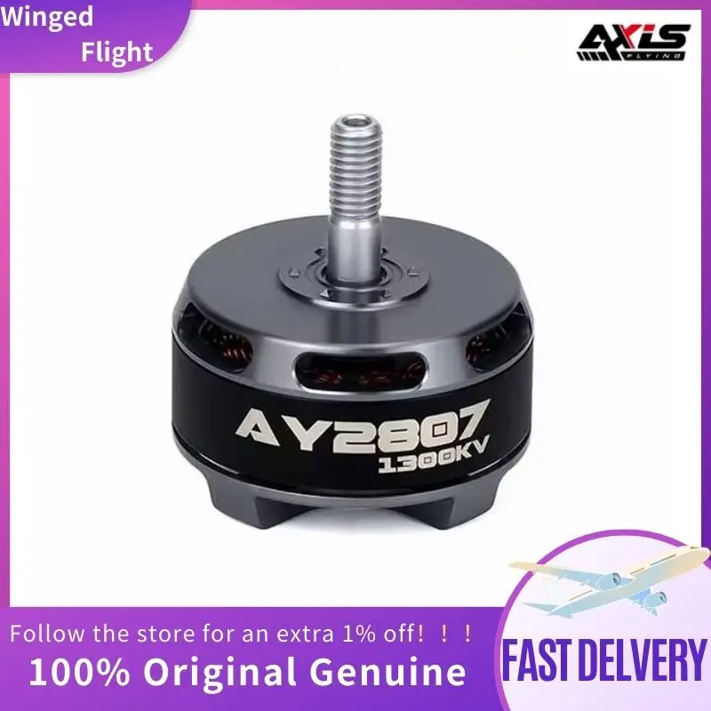 Axisflying AY2807 2807 1300KV Бесщеточный двигатель 6S LiPo Диаметр вала 5 мм для FPV Freestyle