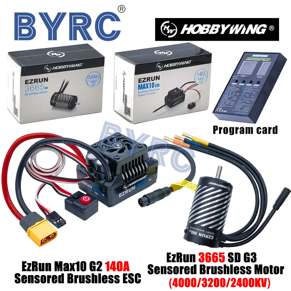 Новый сенсорный Бесщеточный Регулятор Скорости HobbyWing EZRUN MAX10 G2 140A с 3665 SD G3 4000/3200/1/10