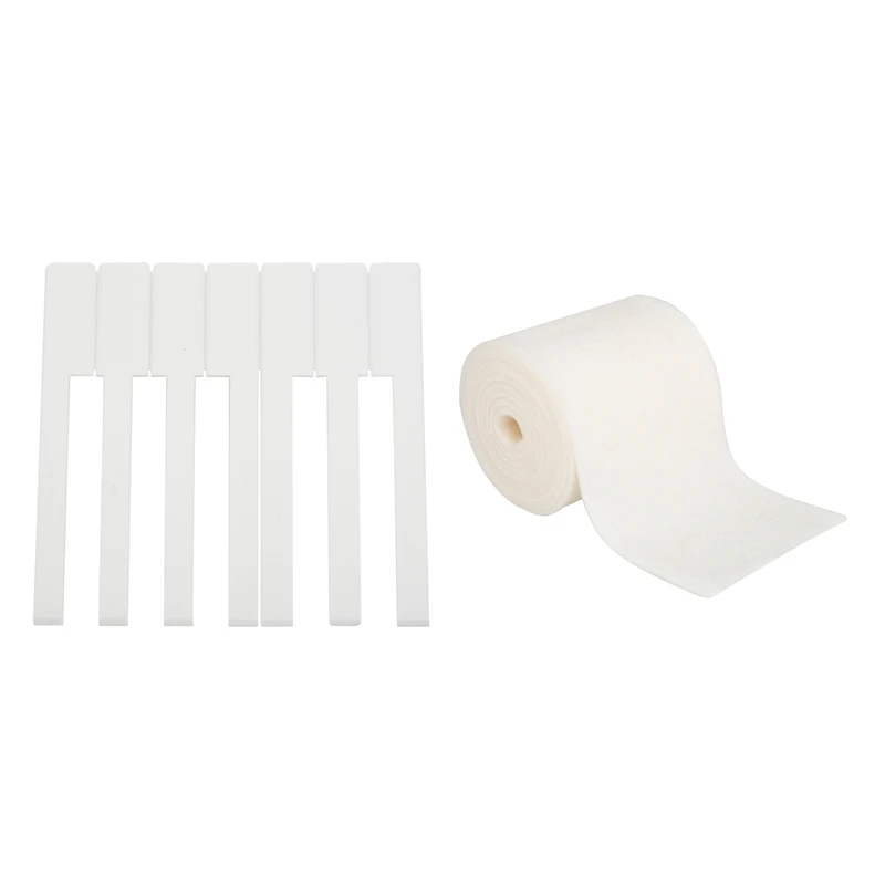 

52Pcs Piano Accessories Piano Keytop Repair Parts With Wool Felt Piano Weak Sound Felt Mute Piano Muffler Felt
