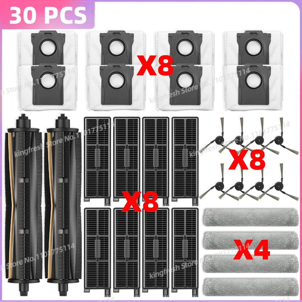 

Подходит для (MOVA Z50 Ultra / Trouver Z50 Ultra) Запчасти для пылесоса: Основной валик, Боковая щетка, HEPA-фильтр, Мешок для пыли, Аксессуары