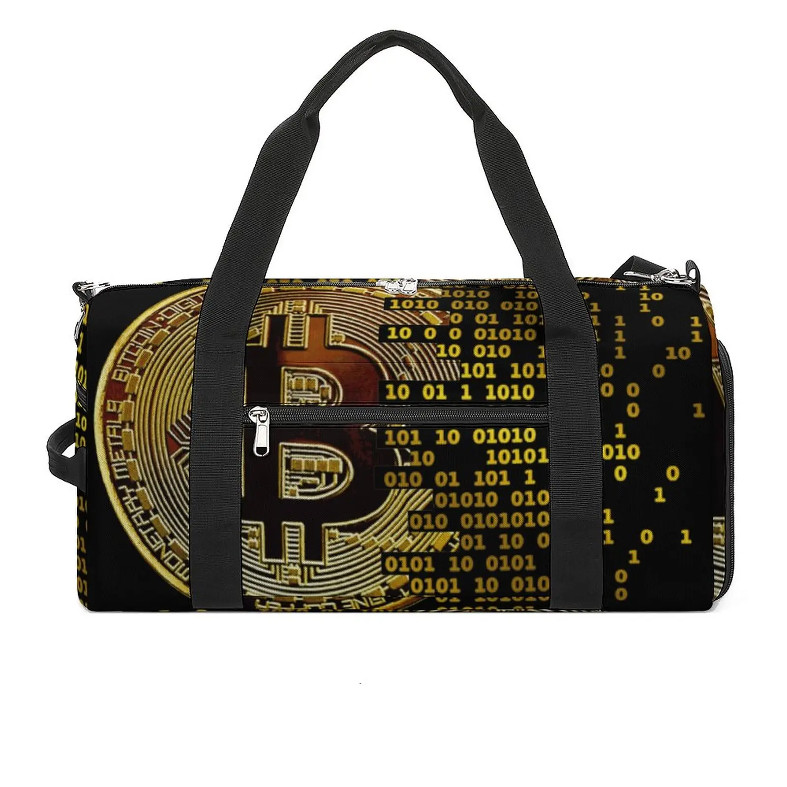 

Gym Bag Bitcoin Cryptocurrency Sports Bag Large Virtual Currency Couple Portable Custom Handbag Funny Travel Fitness Bag