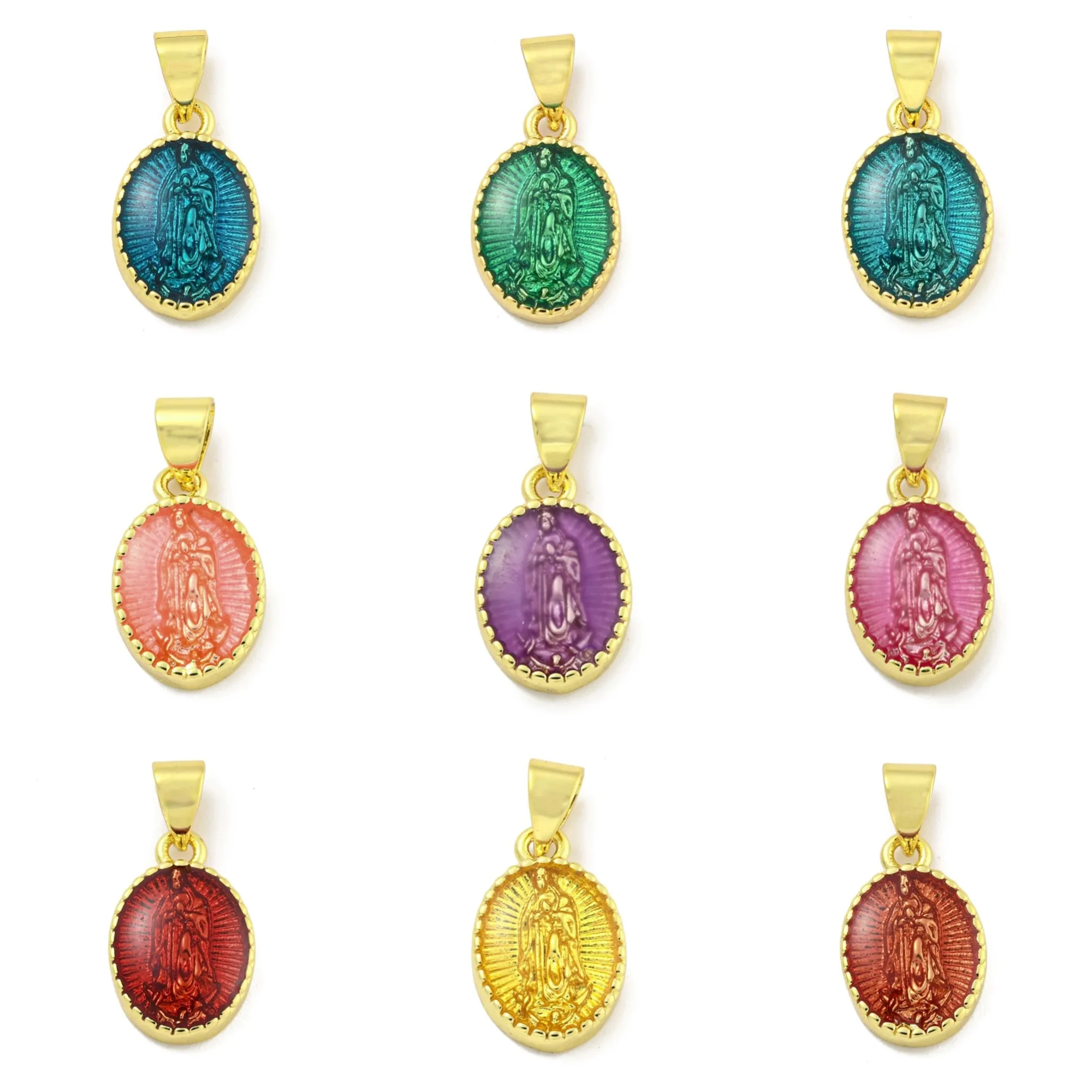 20 шт. латунные эмалированные подвески Kissitty овальные синие