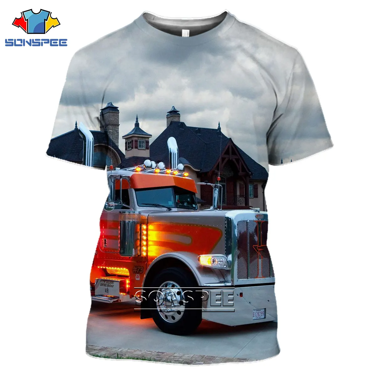 

SONSPEE Summer Truck Lorry Van Car Men Women 3D Print T-shirt Street Hiphop Fit Cool New Harajuku Casual Short Sleeve O-Neck Top