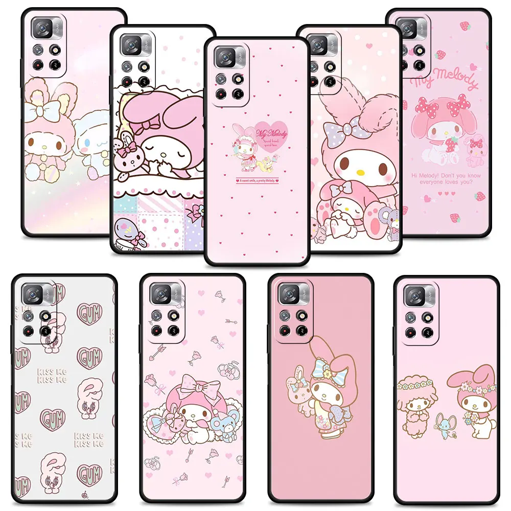 

Sanrio Kuromi My Melody Phone Case For Redmi Note 11 11S 11T 11S 10 9 8 8T 9T 9S Pro 9C 9A 10C K40 K40S K50 Soft Cover