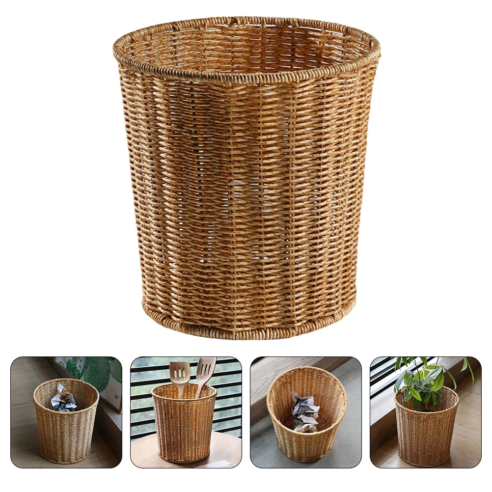 

Living Room Trash Can Plastic Waste Paper Basket Household Sundries Container