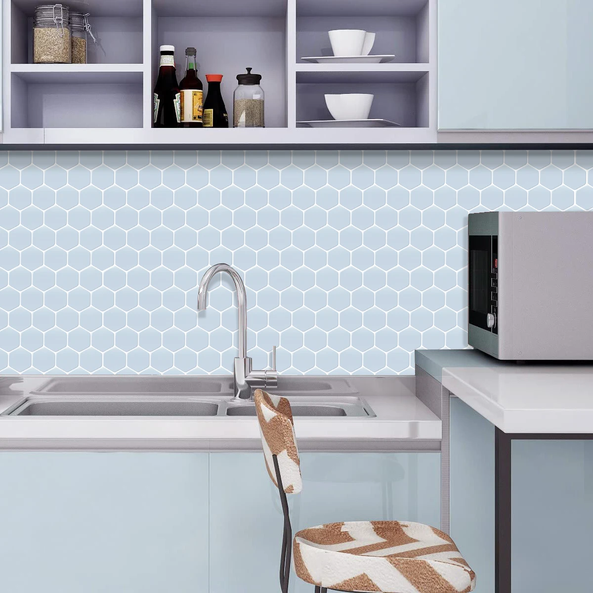 

EasyKing однотонная Шестигранная настенная стена для балкона, настенная Водонепроницаемая перегородка для ванной, 5 листов