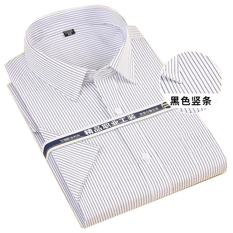 

AOLIWEN Cotton Stripe A Chest Pocket Concise Short Sleeve Man Shirts Casual Versatile Stable Slim Luxury Clothes 8XL