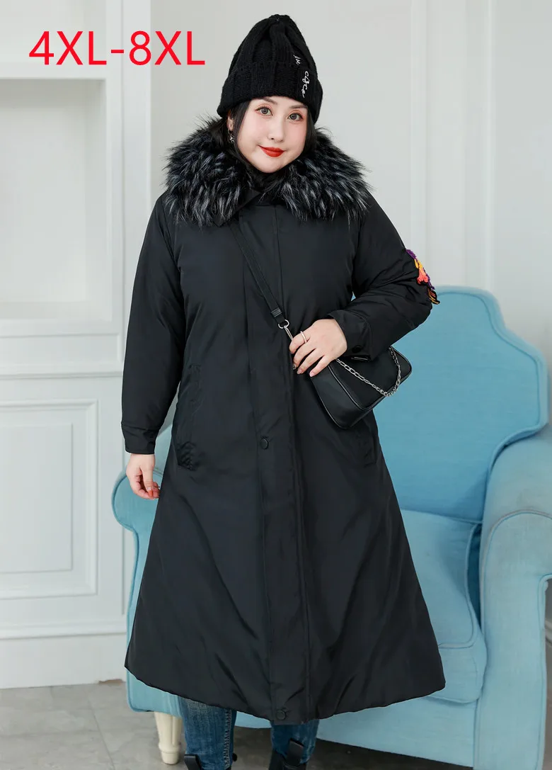 New 2022 Ladies Winter Plus Size Tops For Women Large Size Long Sleeve zipper black wadded jacket Coat 4XL 5XL 6XL 7XL 8XL