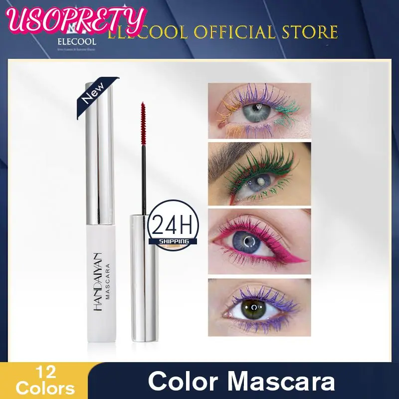 

HANDAIYAN Color Mascara Waterproof Long-lasting Curling Lengthening Makeup Blue Green Red Black White Color Mascara 5ml TSLM2