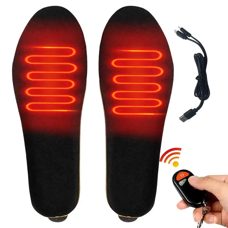 

Foot Warmer Insoles Rechargeable Heating Insole Foot Warmers with Remote Control Winter Outdoor Hiking Camping Men Women