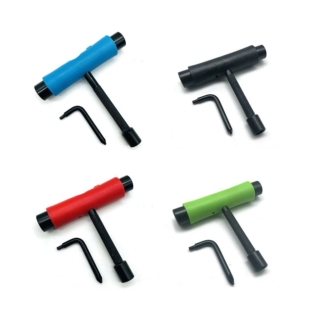 

Skateboard Repair Tool Portable Colorful Professional Universal T Shape Multifunctional Installing Spanner Tools Blue