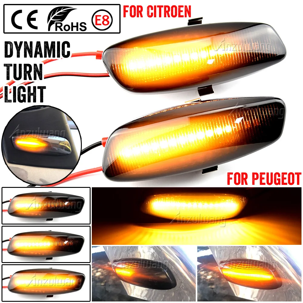 

Car LED Dynamic Turn Signal Light Side Marker Indicator Blinker For Citroen C4 Picasso C3 C5 DS4 Peugeot 308 207 3008 5008