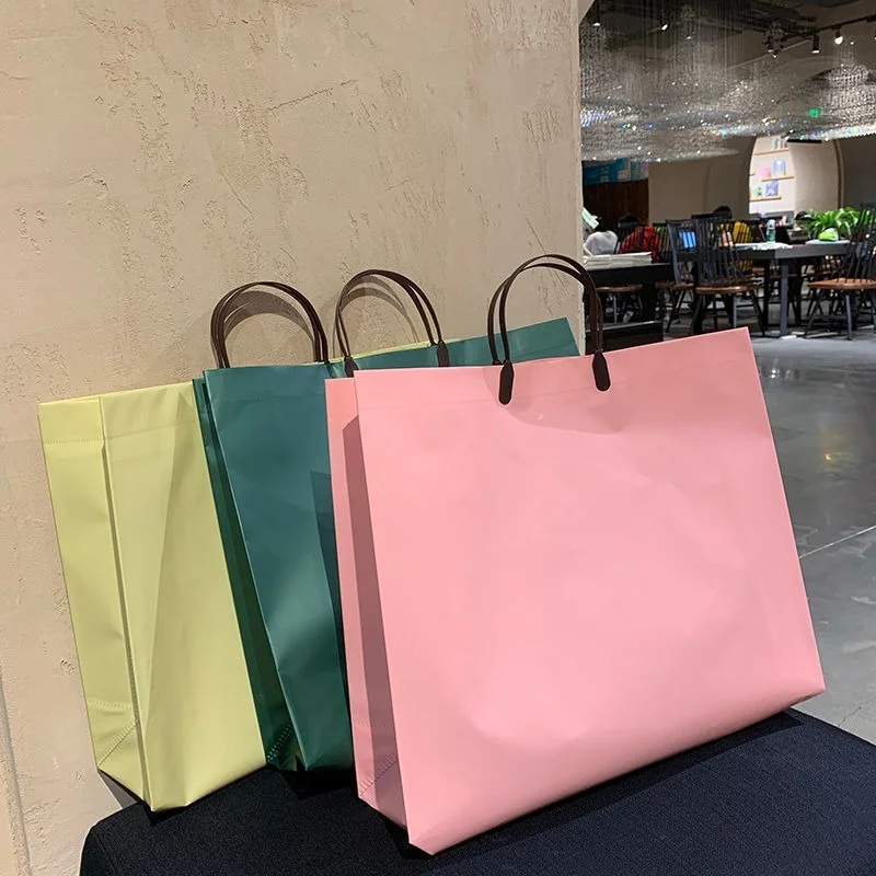 

Candy colors cute tote organizer bag store clothing storage bag high-end packaging bags shopping bag gift bag Customizable LOGO