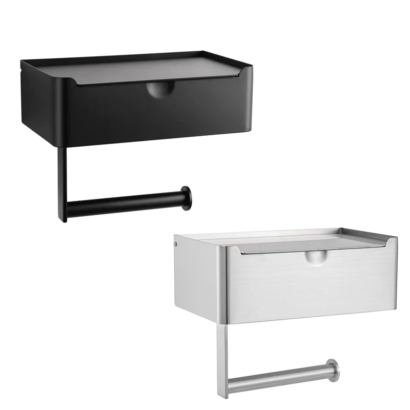 

Toilet Paper Holder With Flushable Wipes Dispenser Storage And Phone Shelf ,Wall Mounted Toilet Roll Wipes Holder