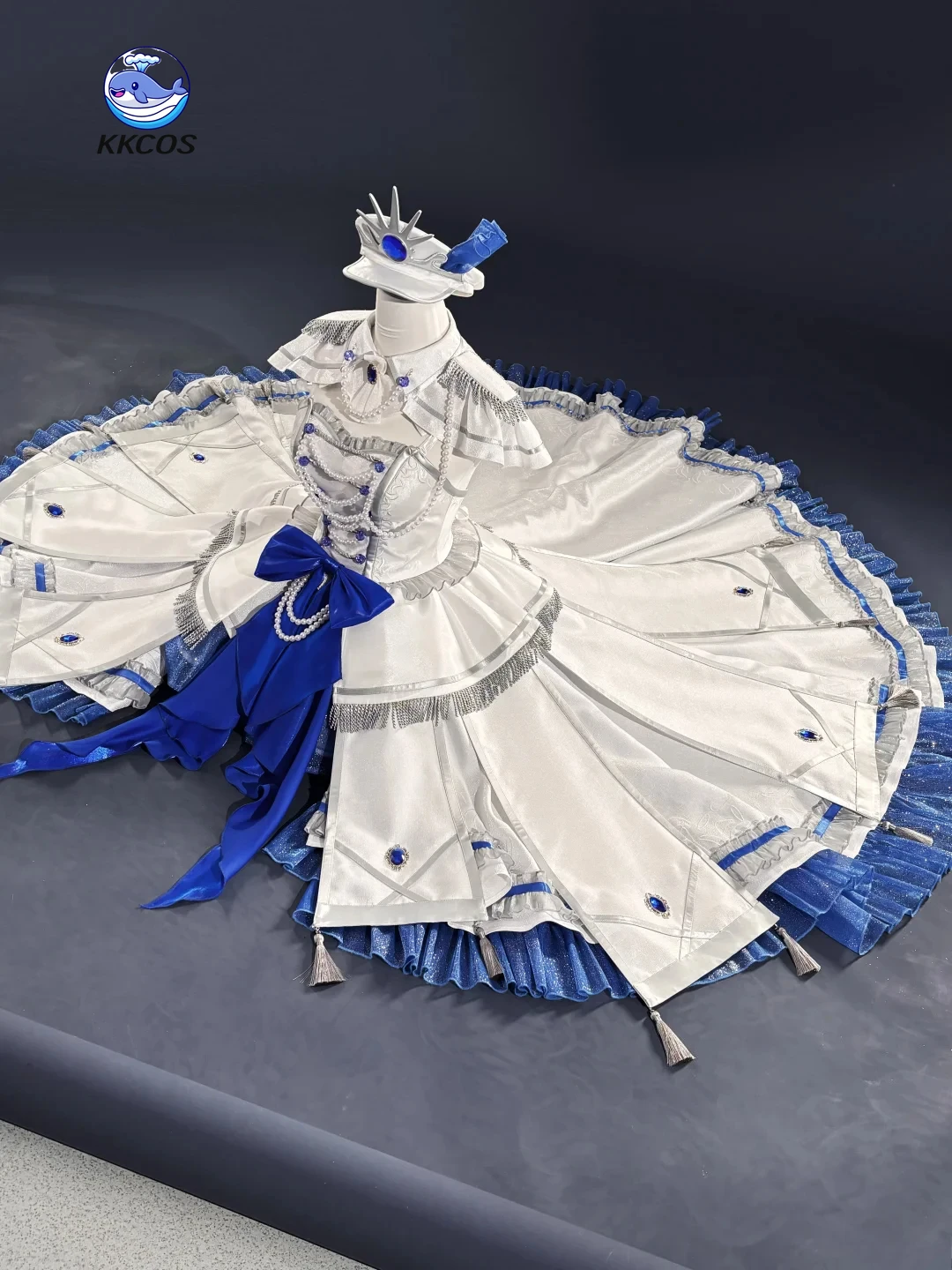 Фото Серия косплей-костюмов: Date A Live-White Queen (Куроми Токисаки) — Платье цвета королевского сапфира, великолепный костюм для косплея, полный комплект KKcos №2