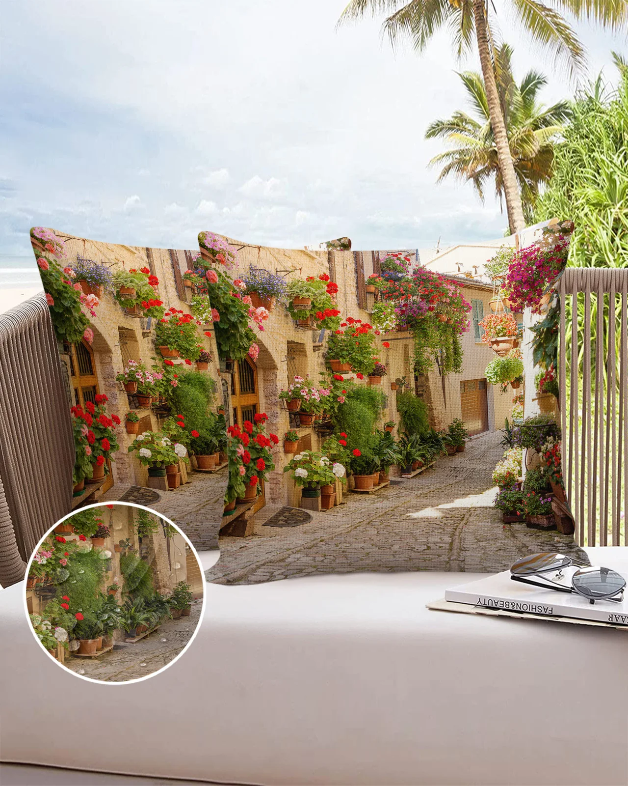 

Наволочка Spello с изображением городского цветка, улицы, наволочка для дивана, водонепроницаемая наволочка для диванной подушки, украшение д...