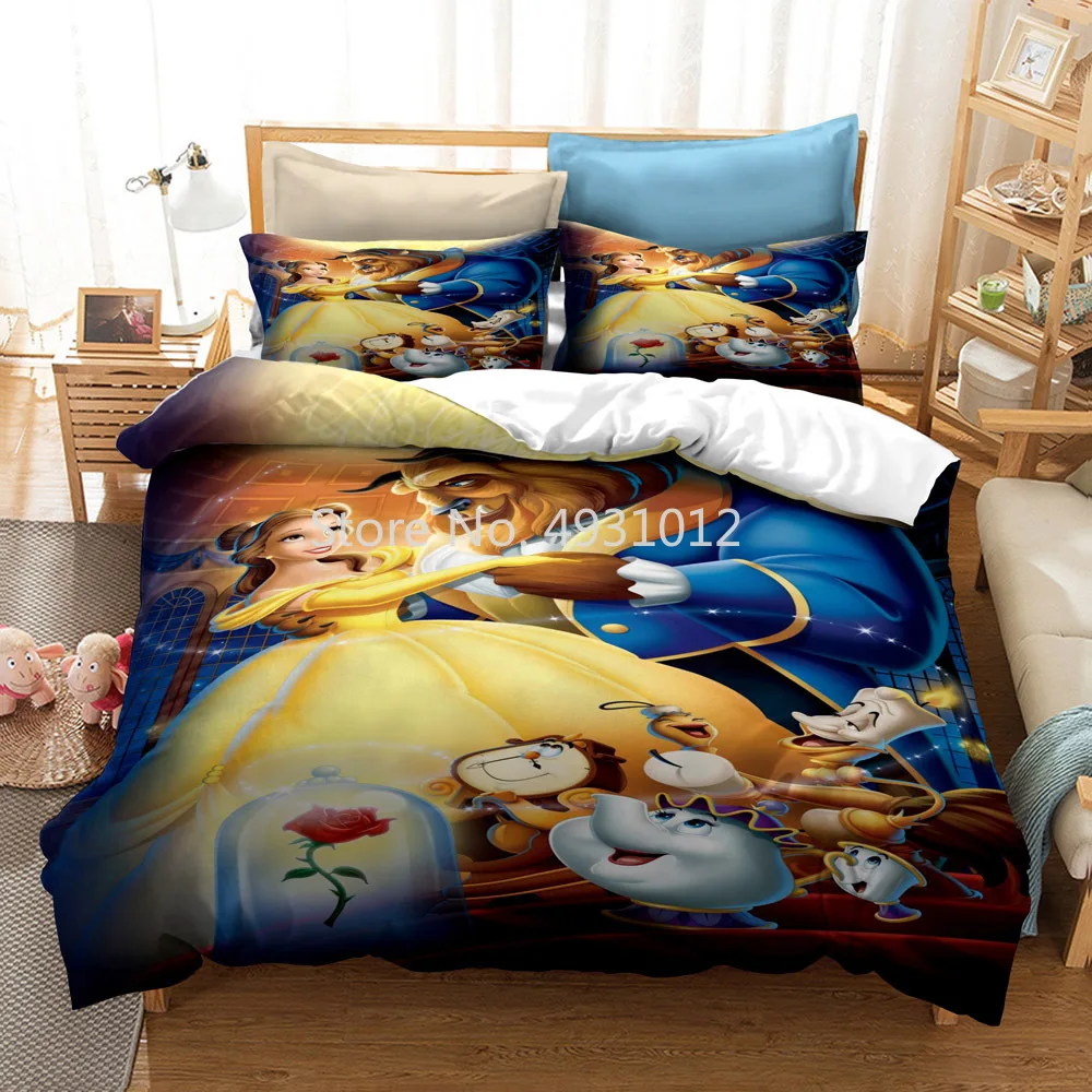 Beauty and the Beast Snow White King Princess Bedding set Quilt Duvet Cover for Kids Bedroom Decor Single Twin King set