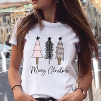 women t shirts star tree festival cute funny tshirt female tops merry christmas holiday print cartoon graphic woman clothes