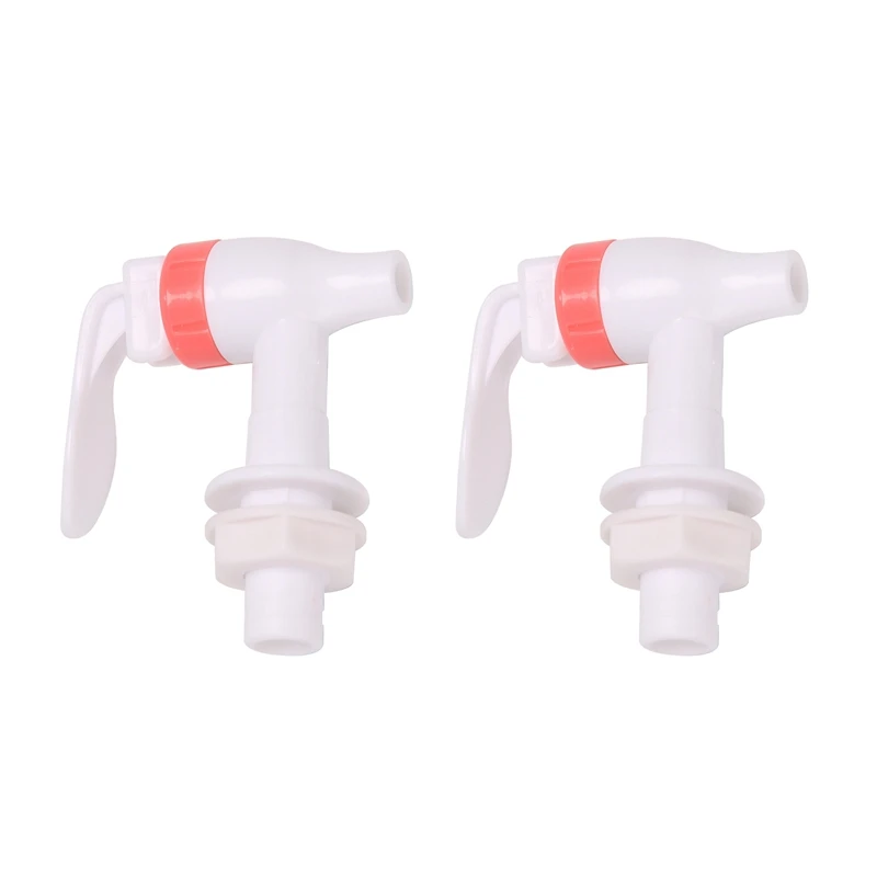 

2X Spare Part Faucet Plastic Tap Drain Tap Dispenser White Pink