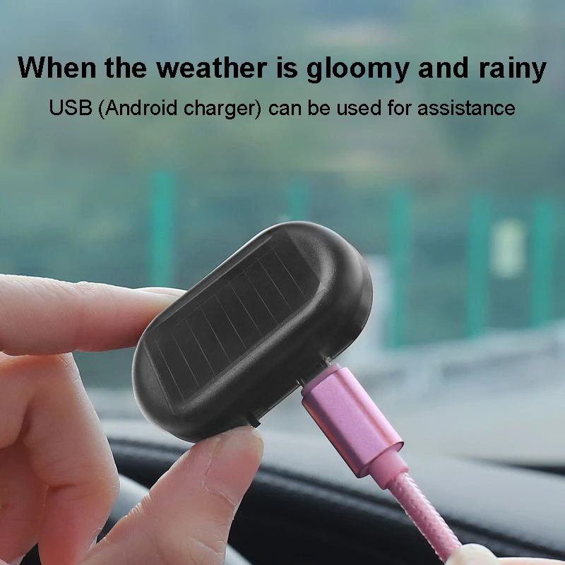 Автомобильный поддельный светильник на солнечной энергии супер яркий мигающий