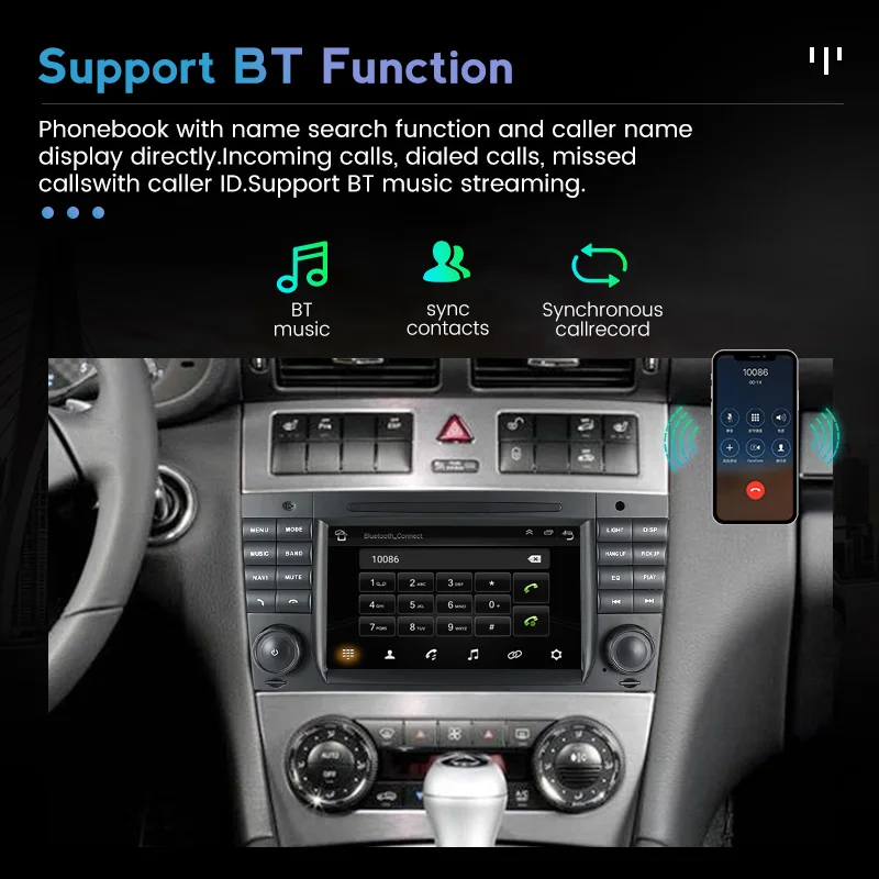 Автомобильный мультимедийный плеер на Android 11 RDS для Mercedes Benz C-Class W203 CLC Радио Стерео
