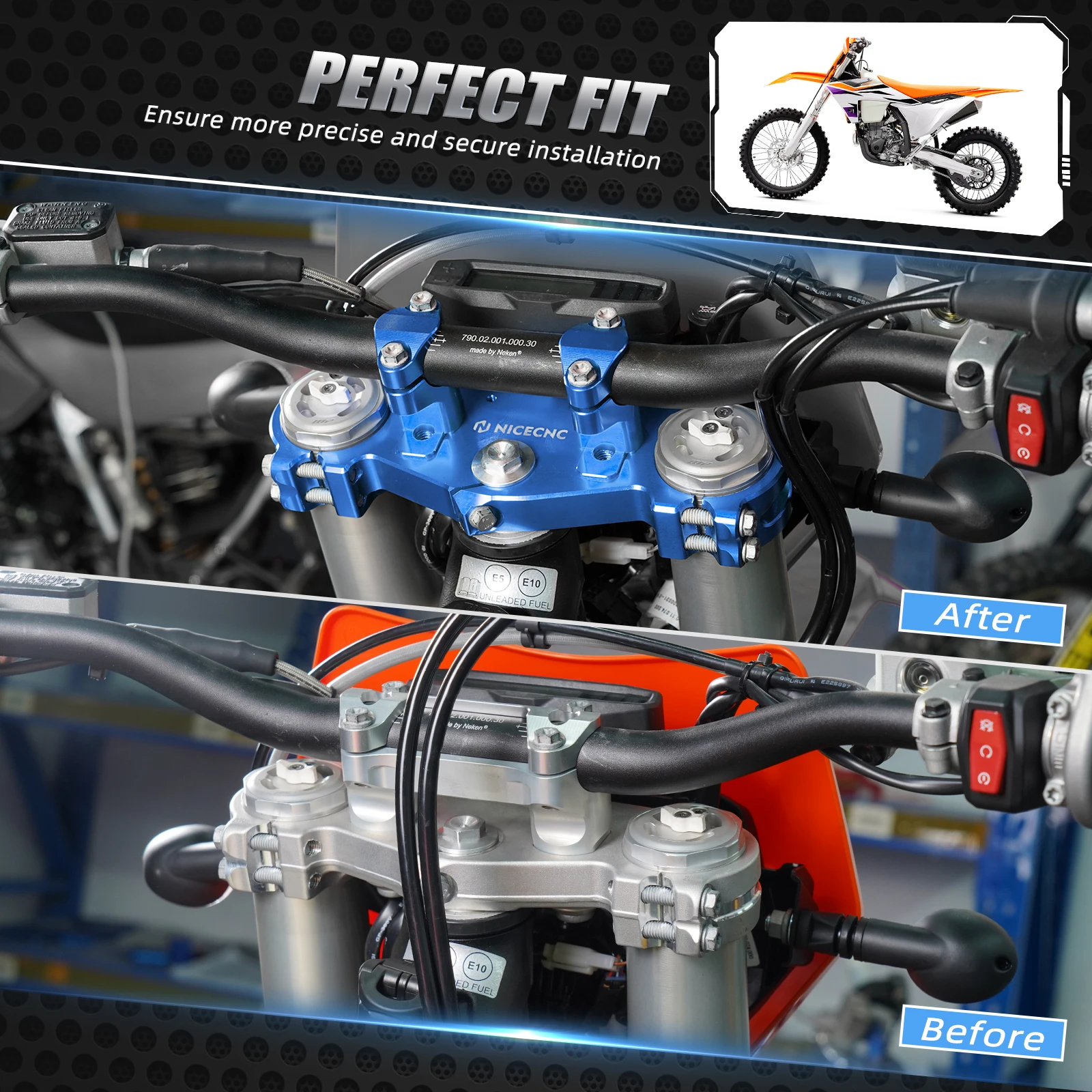 NiceCNC для Husqvarna 2024 TE 300 250 FE 350 450 501 верхний тройной зажим дерева TC FC TX FX 2023-2024