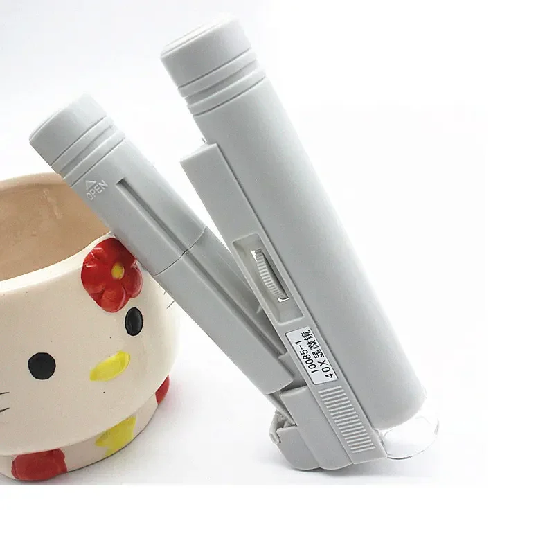 40-кратный мини-карманный микроскоп со светодиодной подсветкой и весами для