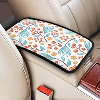 car armrest cover mat leather floral turquoise center console cover pad bohemian boho fruit car decor accessories