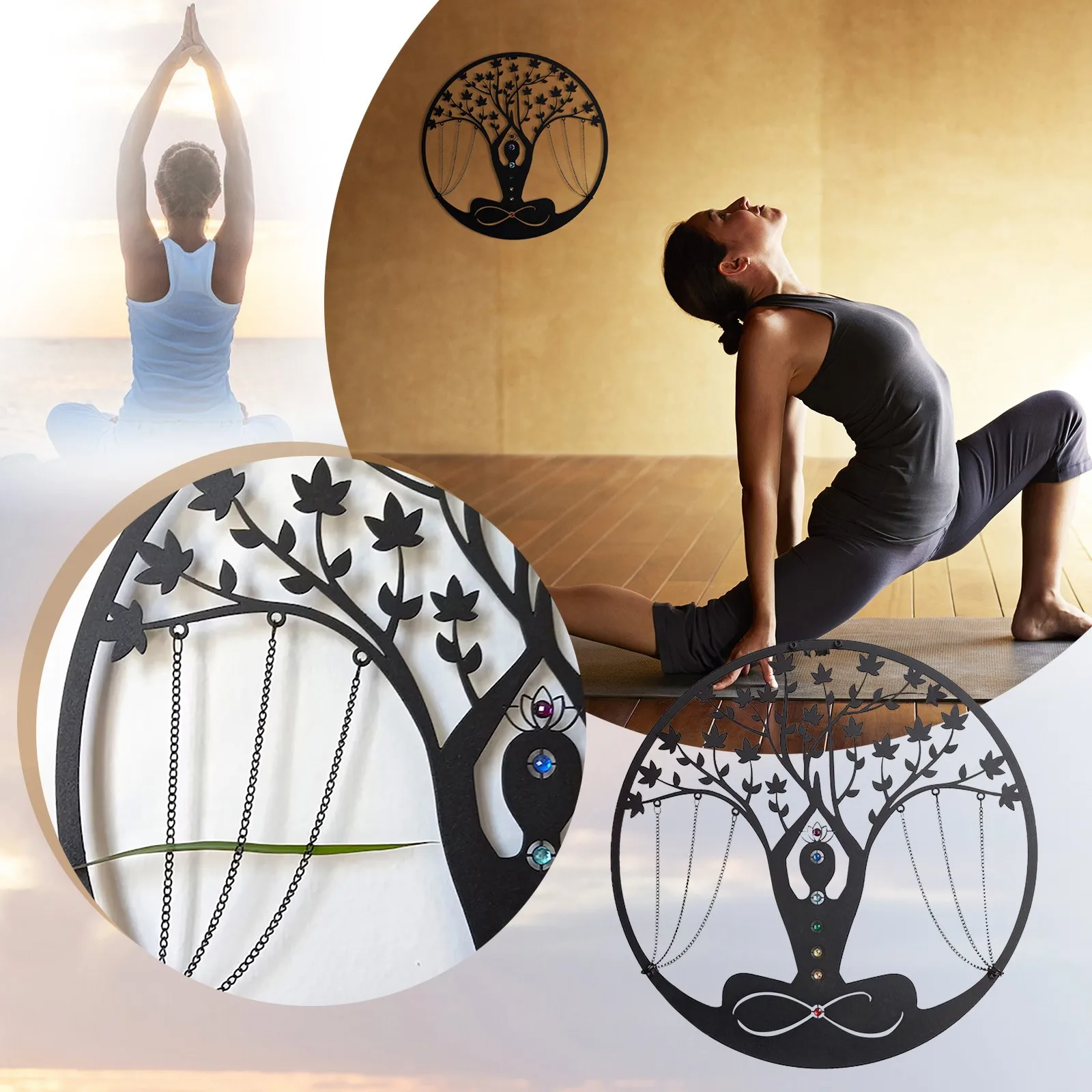 

Medtitation Metal Wall Arts Decor Yoga Arts Wall Decor Abstract Decor Yoga Meditation Metal Wall Hanging Peaces Wall Decor Gifts
