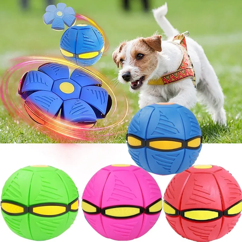 

Pet Dog Toys Flying Saucer Ball Magic Deformation UFO TOYS Outdoor Sports Dog Training Equipment Dog's Play Flying DISC Pet Toy
