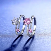 Sherich New High Carbon Diamond Pink Diamond Ring in Sterling Silver 1 CT Elegant Luxury High Jewelry for Women