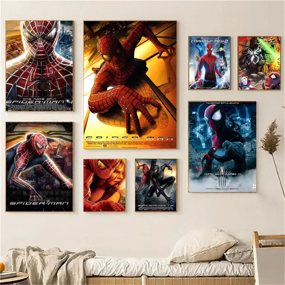 Фото Мстители M-Marvel Человек-Паук постер фильма наклейки гостиная спальня вход кафе настенное художественное украшение живопись №4