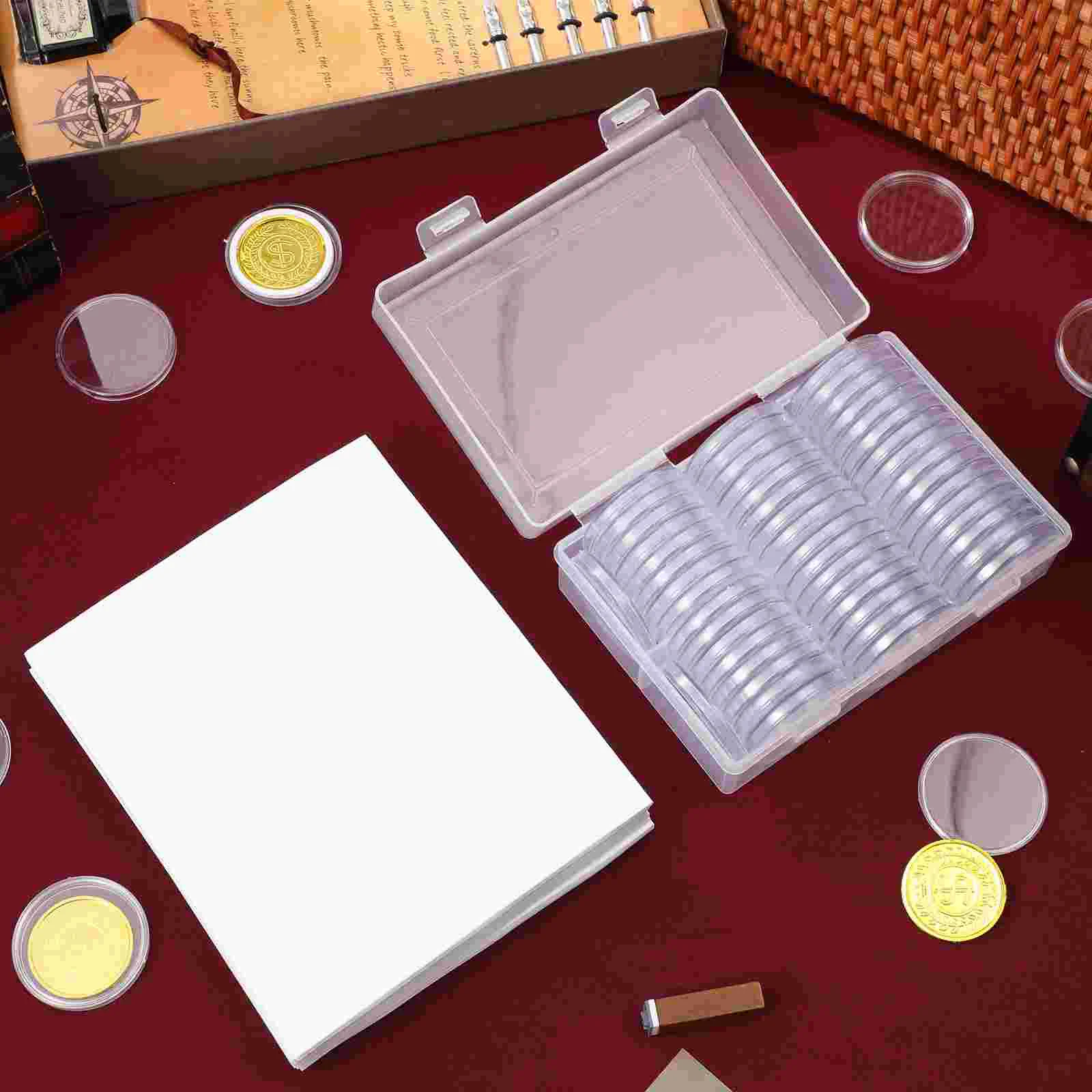 Прозрачная памятная круглая коробка для сбора монет (40 мм 100 шт.) Чехол-лоток