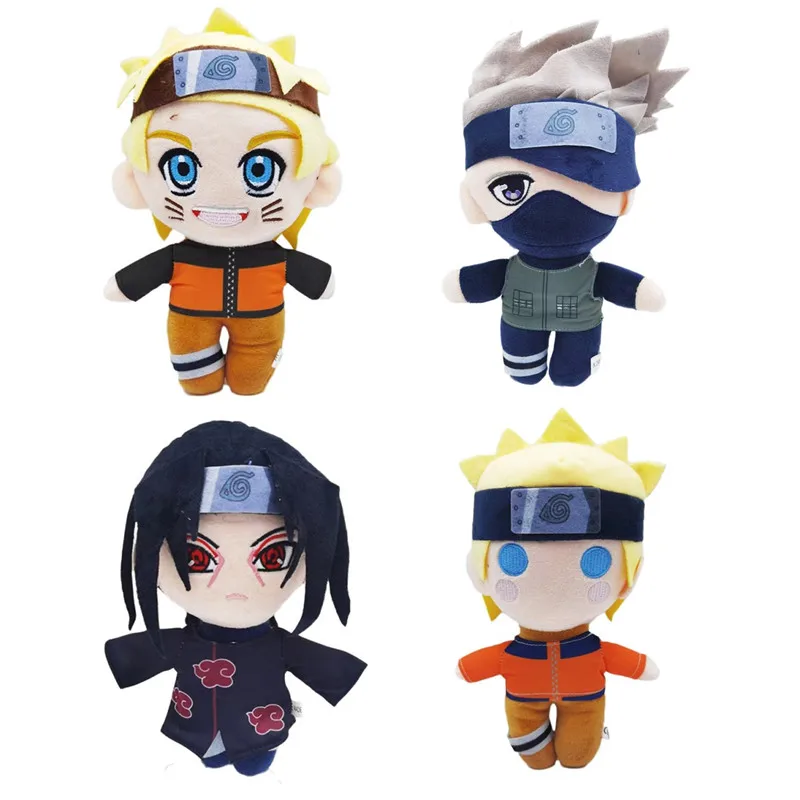 

20cm Anime Naruto Plush Stuffed Doll Naruto Uchiha Itachi Kakashi Cartoon Cute Keychain Pendant Figure Toys Kids Birthday Gifts