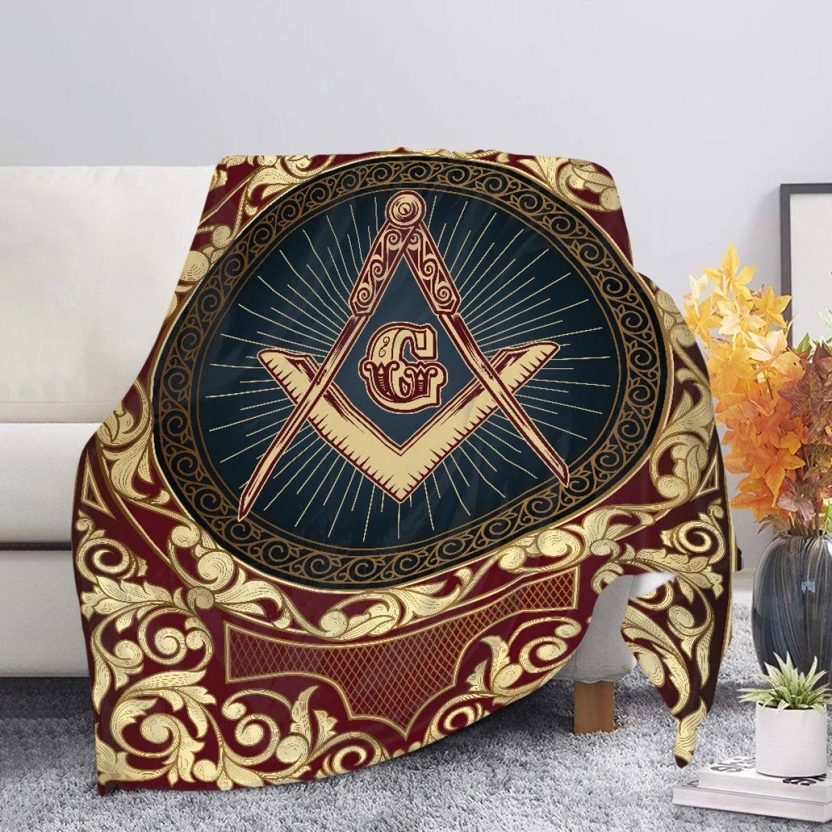 

Freemasonry Printing Thin Fleece Blanket for Adult Sofa Nap Throw Blankets Free and Accepted Masons Home Bedding Bed Sheet Decor