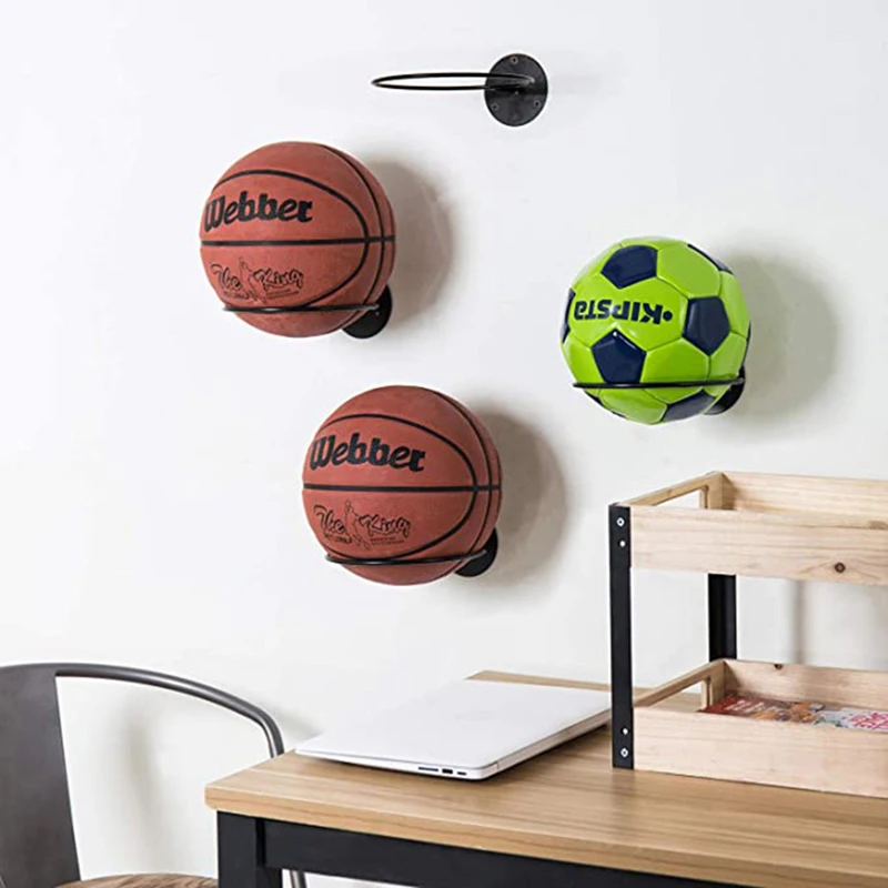 

Wall Mounted Basketball Storage Rack Iron Multi-purpose Football Display Shelf Ball Holder Space Saving Living Room Decoration