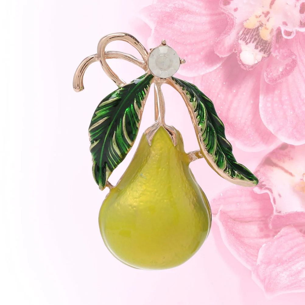 

1PC Oil Pear Brooch Fresh Drip Oil Pear Badge Creative Oil Pear Breastpin for Madam Girl