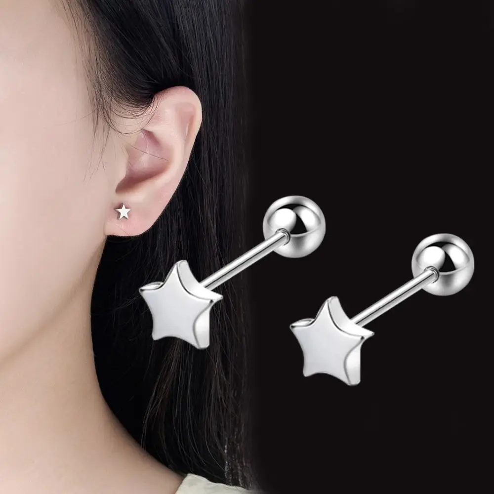 

Fresh Geometric Stud Earring Barbell Ear Bone Nail Body Jewelry Sweet Piercing Jewelry Girls Jewelry Accessories