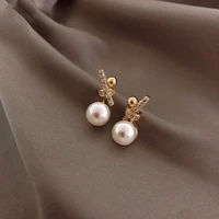 2021 new classic imitation pearl earrings trendy korean women jewelry lady temperament party simple ladies earrings jewelry