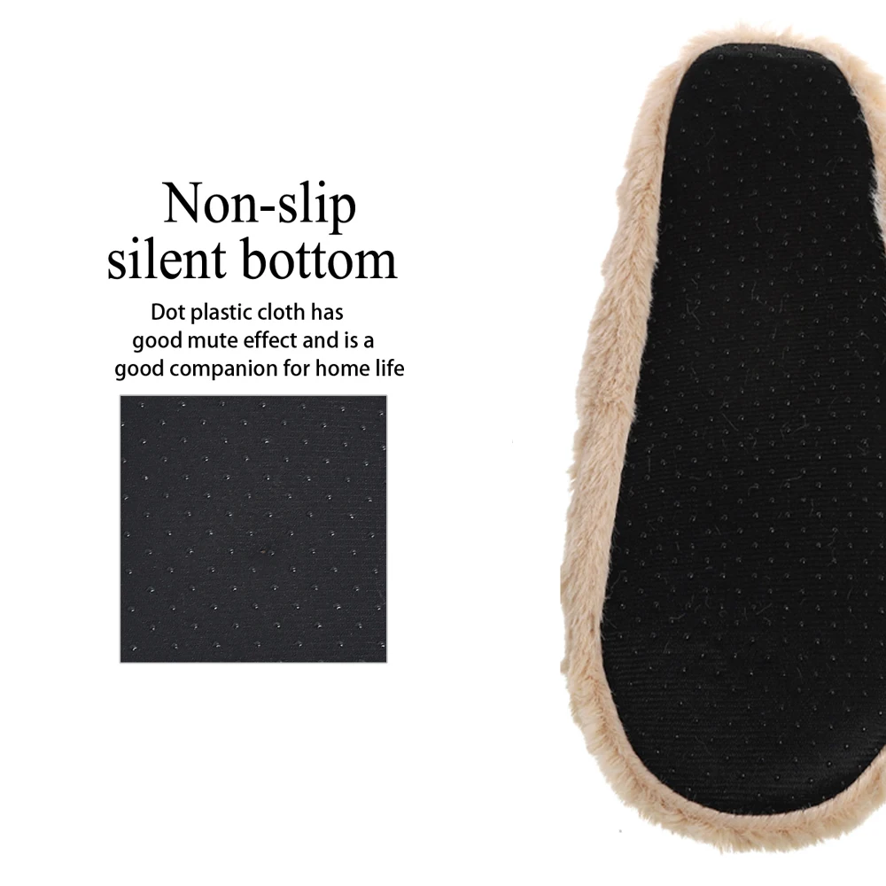 home fuzzy slipper women winter fur contton warm plush non slip grip indoor fluffy lazy female mouse ears embroidery floor shoe free global shipping
