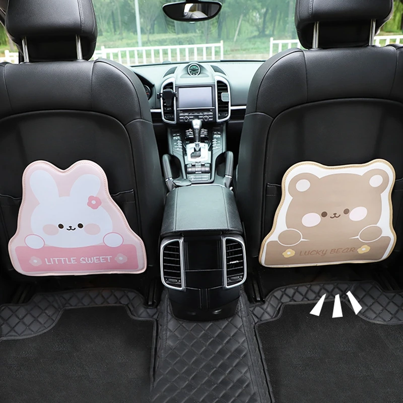 

44*41CM Car Seat Back Protector Pad Cartoon Style Cute Leather Waterproof Anti Kick Mat Interior Keep Clean Anti-Dirty for Child