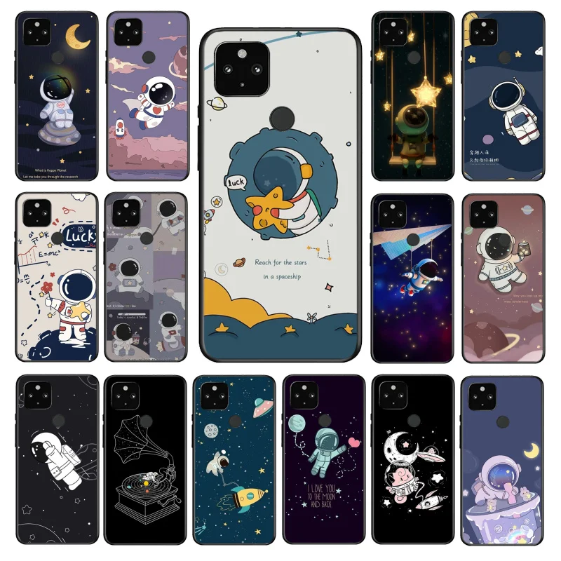 

Cartoon Cute Star Astronaut Moon Phone Case for Google Pixel 6 Pro 3 XL Soft TPU Silicone for Pixel 3a XL 4a 5a 5G Fundas Covers