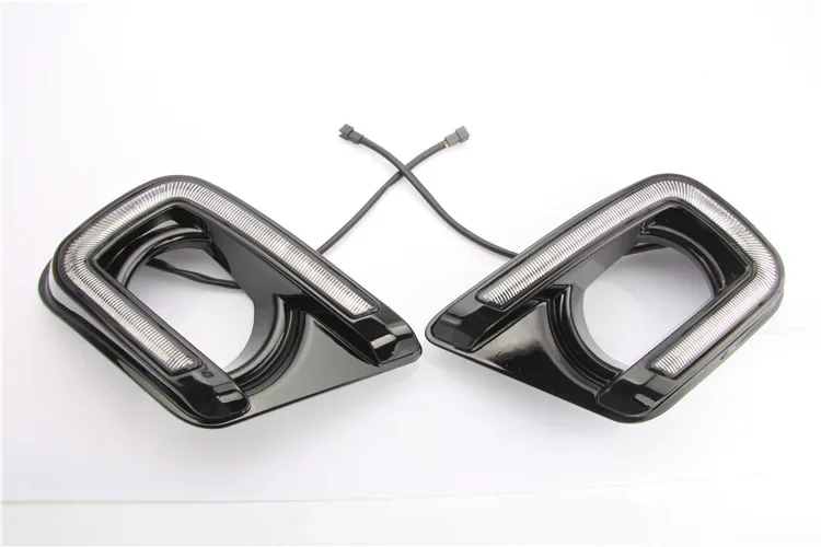 Светодиодный дневной светильник для Dodge путешествие Fiat Freemont 2014 2015 2016 желтый