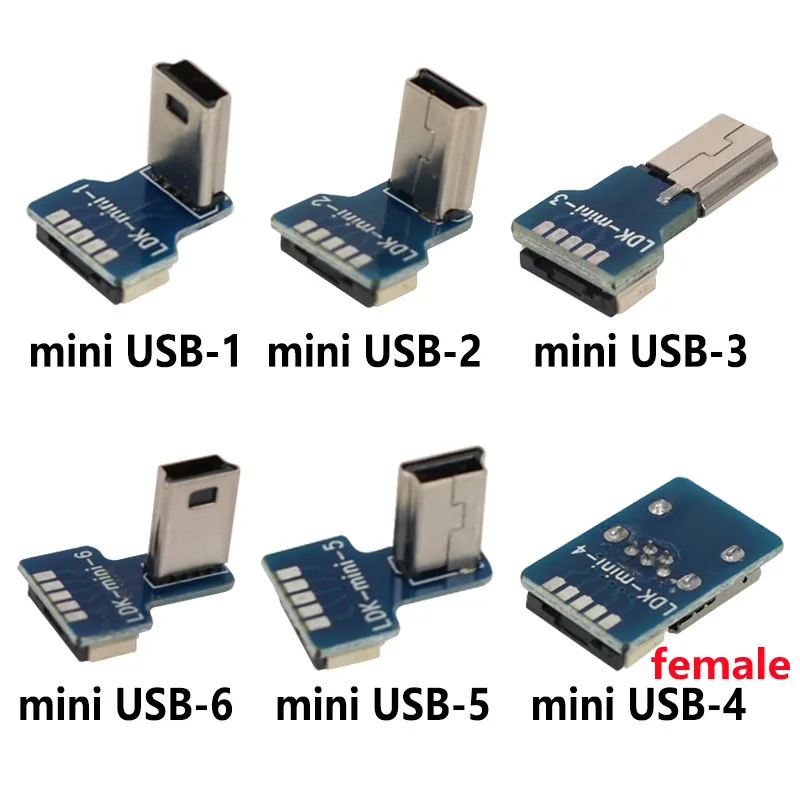 Mini USB B MICRO Type-c Тип A 5pin папа 90 Угловой для 2 0 плоский кабель зарядки и передачи