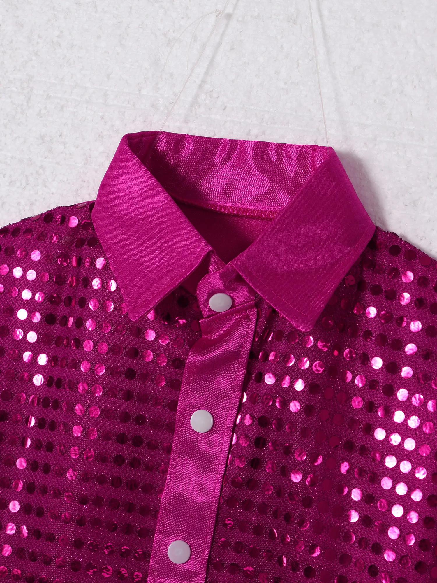 Детская блестящая рубашка с длинными рукавами для мальчиков и девочек