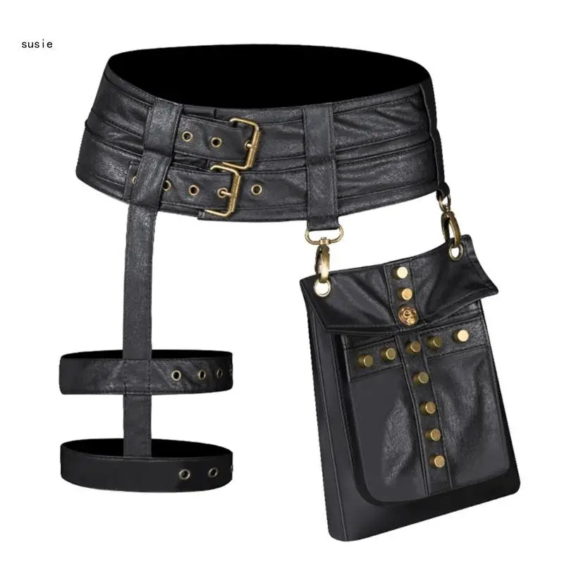 

X7YA Versatile Waist Bag for Women Fashion PU Belt Bag with Detachable Strap for Travel and Outdoor Activities