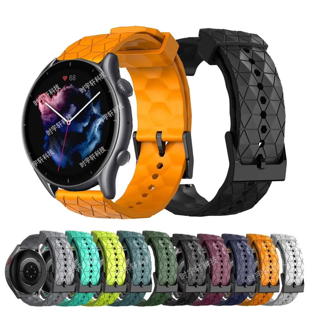 Ремешок силиконовый для смарт-часов Amazfit GTR 3 Pro 22 мм 4/2 2E/47 мм/Bip 5/Pace/Stratos 2S