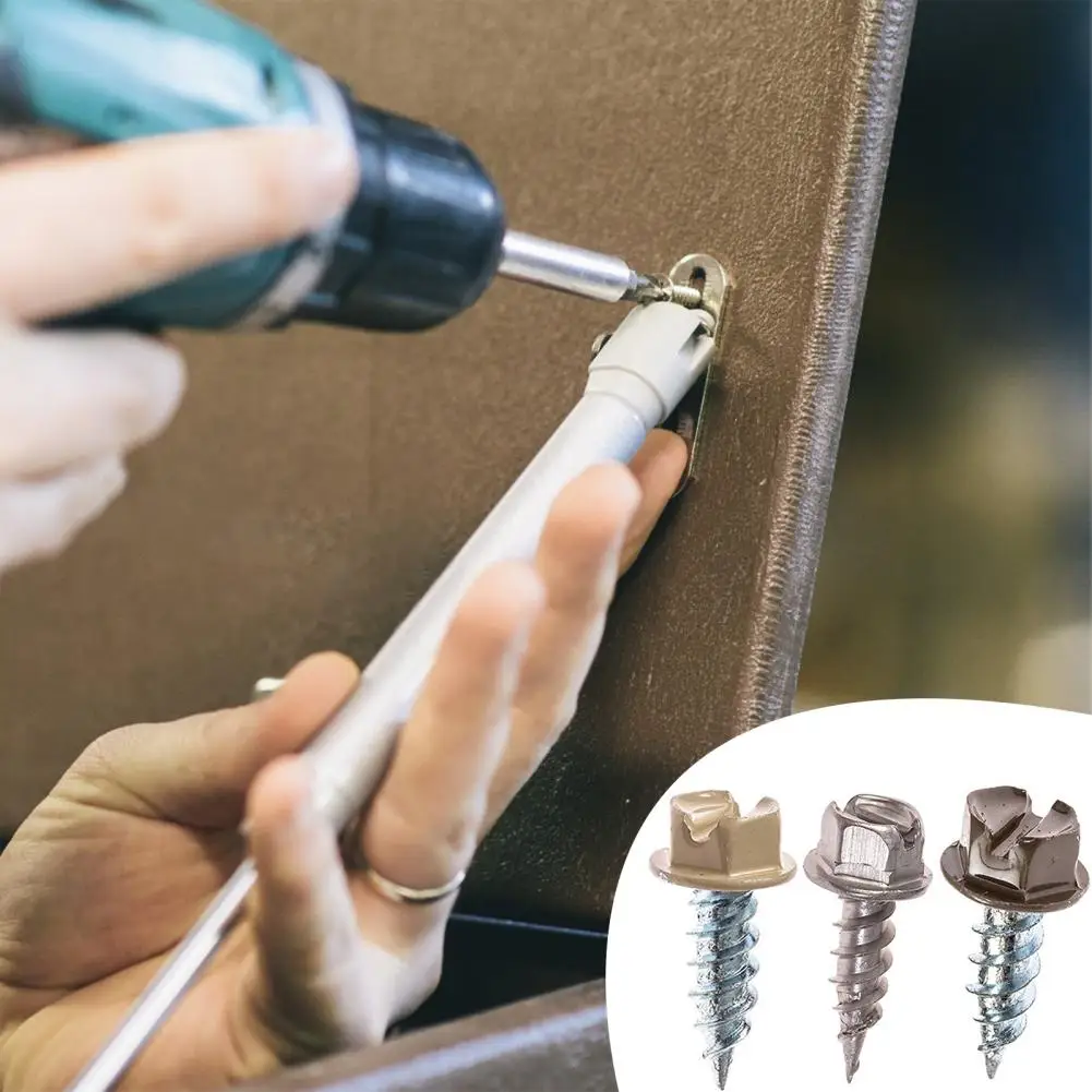 

Sheet Metal Screw 1 Set Useful Stable Anti-deform Downpipe Fixing Metal Hex Screw Household Supplies