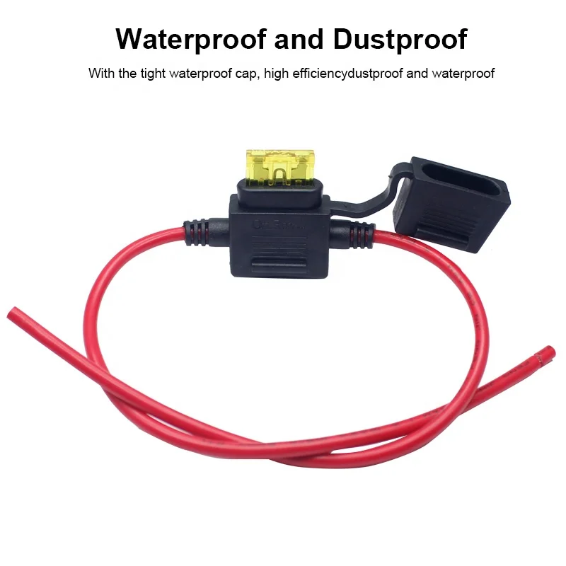 Водонепроницаемый красный проводной держатель предохранителя ATO/ATC 12 В 20 А с